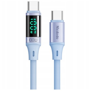 MCDODO KABEL Z WYŚWIETLACZEM USB-C SZYBKIE ŁADOWANIE USB TYP C 5A 100W 1M