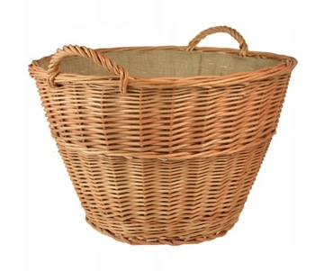 Wiklinowy KOSZ NA DREWNO GOSPODARSKI JUTA 55 cm