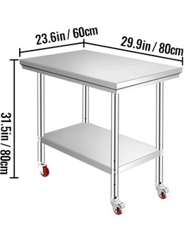 Стол для кейтеринга из нержавеющей стали 80х60см.