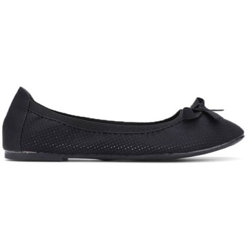 CZARNE BALERINKI DAMSKIE AŻUROWE NADWYMIAR