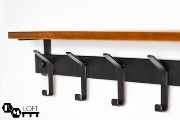 Wieszak ścienny z półką metalowy półka 60CM
