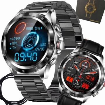 ZEGAREK SMARTWATCH MĘSKI 360x360 ROZMOWY MENU POLSKIE WODOODPORNY + GRATIS