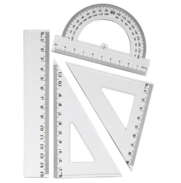 Komplet geometryczny szkolny 15cm 4 elementy