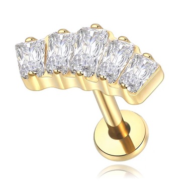 KOLCZYK LABRET ZŁOTY UCHO HELIX TYTANOWY 1,2/7