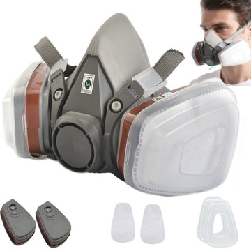 PÓŁMASKA DO OCHRONY DRÓG ODDECHOWYCH MASKA PRZECIWGAZOWA RESPIRATOR 6200