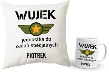 Kubek + Poduszka dla WUJKA na prezent + imię wujka