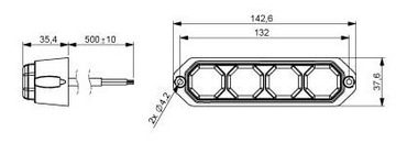 СИГНАЛЬНАЯ ЛАМПА 3 СВЕТОДИОДНЫХ СТРОБЕСКОПА МИНИ-СИНЯЯ
