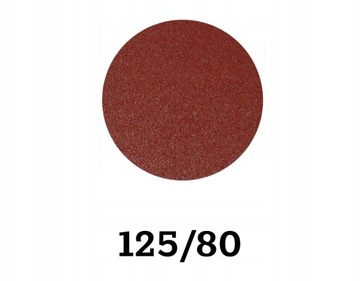 PAPIER ŚCIERNY 125 MM KRAŻEK NA RZEP GR. 80 5 szt mała ilość na stanie