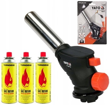YATO PALNIK GAZOWY LUTOWNICA LUTLAMPA TURBO 360 +3 GAZY YT-36710+3GAZY