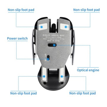 Новая перезаряжаемая беспроводная мышь 2,4G, эргономичная игровая мышь, 1600 точек на дюйм