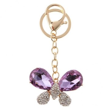 2xFashion Crystal Rhinestone Butterfly Keychain