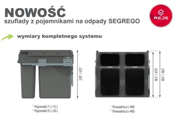 Сортировщик мусора SEGREGO REJS 60 2x7L 2x15L