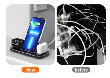 Зарядное устройство Док-станция для быстрой зарядки iPhone 3в1 (А32)