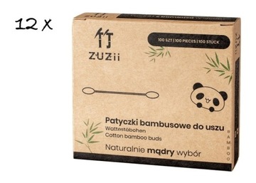 ZUZii patyczki kosmetyczne ZESTAW 12 kartoników EKO ECO