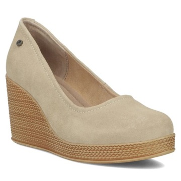 Buty damskie skórzane półbuty na koturnie wygodne lekkie Filippo r.37