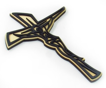 KRZYŻ DREWNIANY na ścianę dewocjonalia, krucy 20cm