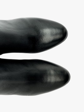 Kozaki klasyczne damskie RYŁKO buty skórzane naturalna skóra licowa czarne