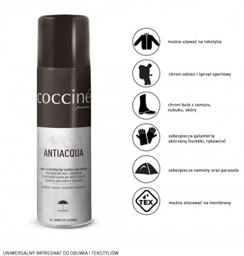 impregnat WODOODPORNY do butów ze skóry i TKANIN Antiacqua Coccine 250 ml