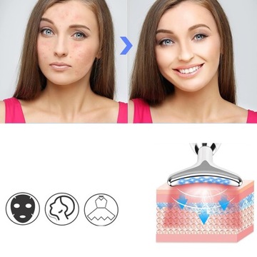 masażer 3w1 modelowanie lifting twarzy podbródka v shape światło led