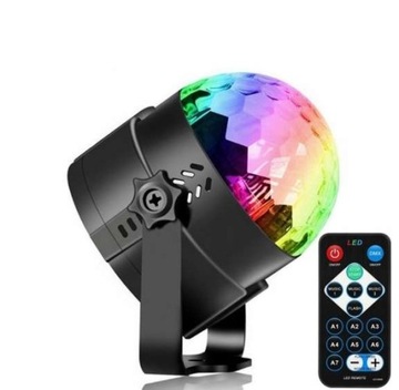 DISCO BALL RGB LED ПРОЕКТОР + ПУЛЬТ ДИСТАНЦИОННОГО УПРАВЛЕНИЯ
