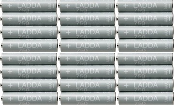 Cienkie paluszki akumulatorki baterie IKEA AAA R3 750mAH 24 szt.