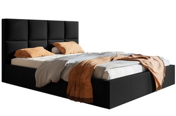 Łóżko tapicerowane TEO SLIM 140X200 czarny welur