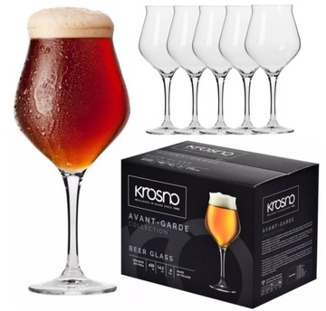 KIELISZKI POKALE DO DEGUSTACJI PIWA AVANT-GARDE KOMPLET 6 x 420ml KROSNO