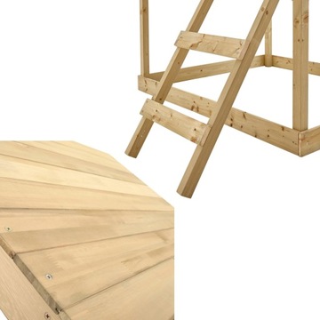 ДЕРЕВЯННЫЙ САДОВЫЙ ДОМИК НА ПАЛОЧКАХ ГОРКА Песочница БАШНЯ ДЕТСКАЯ ПЛОЩАДКА