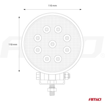 РАБОЧАЯ ЛАМПА ГАЛОГЕННАЯ ПОИСК 9x LED 12/24В 110мм
