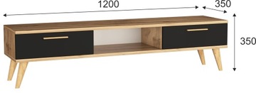 Тумба под телевизор Loft, 120 см, Скандинавский стиль, CZ/W