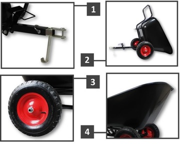 WÓZEK PRZYCZEPKA DO TRAKTORKA 400KG KIPER JAPONKA Z DYSZLEM