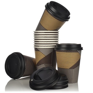 Komplet 100 Kubków Coffee-to-go 360ml Abena z Pokrywkami + Opłata SUP