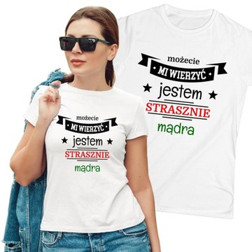 DAMSKA ŚMIESZNA KOSZULKA Z NADRUKIEM - MAŁA MI | XXL