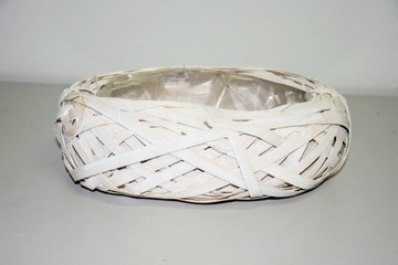 БЕЛЫЙ ДЕРЕВЯННЫЙ ГОРШОК 21x26x8 СМ