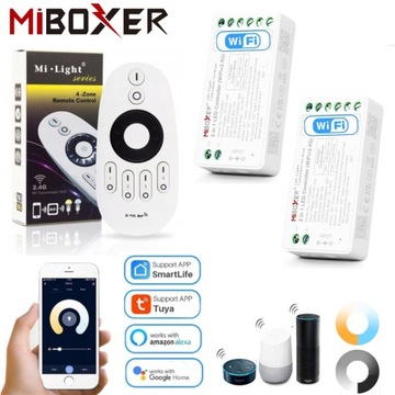 ZESTAW 2x STEROWNIK SMART HOME WiFi DO LED MONO LUB CCT + PILOT STREFOWY