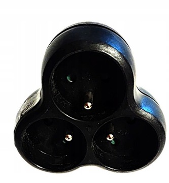 Разветвитель на 3 розетки, черный