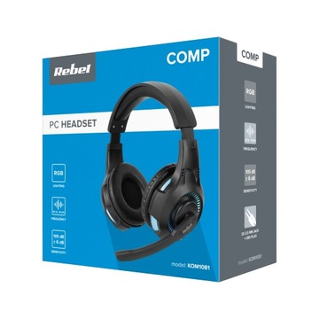 Игровые наушники для геймеров, микрофон RGB Rebel