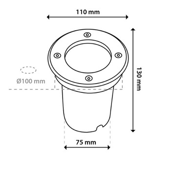 ФАРА ДВИЖЕНИЯ ВСТРАИВАЕМЫЙ НАЗЕМНЫЙ ФОНАРЬ CATIO 2 GU10 IP67 IK09 КРУГЛЫЙ