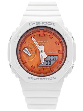 DAMSKI ZEGAREK CASIO GMA-S2100WS-7AER G-SHOCK BIAŁY NA PASKU STOPER ALARM