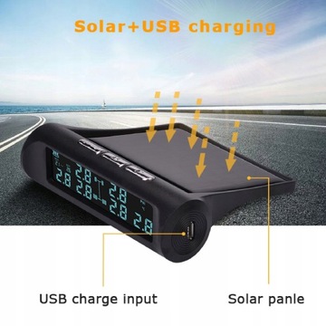 6-СЕНСОРНАЯ СИСТЕМА КОНТРОЛЯ ДАВЛЕНИЯ В ШИНАХ SOLAR LCD TPMS
