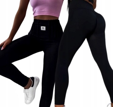 МОДНЫЕ ЖЕНСКИЕ ЛЕГИНГИ С ВЫСОКОЙ ПОСАДКОЙ BAMBOO LOGO FITNESS GYM