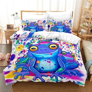 КОМПЛЕКТ ПОСТЕЛЬНОГО ПРИНАДЛЕЖНОСТИ С 3D УЗОРОМ ЛЯГУШКИ КОМПЛЕКТ ОДЕЖДНОГО ОДЕЖДА С МИЛЫМИ МУЛЬТФИЛЬНЫМИ ЖИВОТНЫМИ