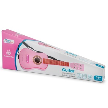 НОВЫЕ КЛАССИЧЕСКИЕ ИГРУШКИ ДЕРЕВЯННАЯ ГИТАРА РОЗОВАЯ