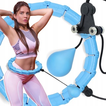HULA HOP ODCHUDZAJĄCE Z OBCIĄŻENIEM FITNESS XTECH NIEBIESKIE