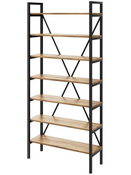 Regał Loft industrialny na książki dąb D7-30 60cm