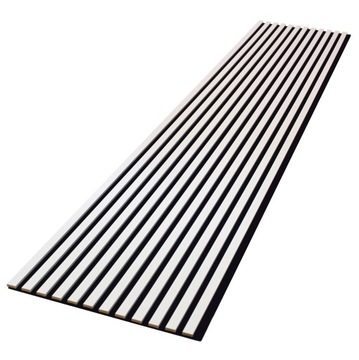 Lamele ścienne, akustyczne na czarnym filcu 275cm x 54cm - BIANCO 590