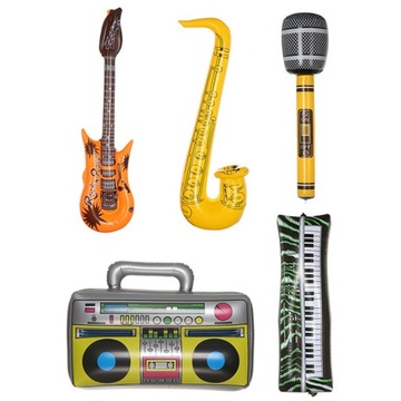 Dmuchane Gitary Mikrofon Pianino Mylarowe Balony Dla Partyjna 15SZT Torba