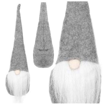 SKRZAT ŚWIĄTECZNY KRASNAL GNOM MIKOŁAJ SZARY OZDOBY ŚWIĄTECZNE 30cm 1szt
