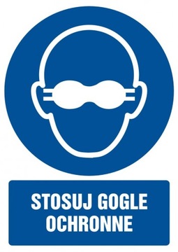 Stosuj gogle ochronne znak tablica folia 5,25x7,4