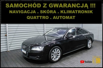 Audi A8 D4 Sedan 3.0 TDI 250KM 2012 Audi A8 100% SERWIS AUDI + Navigacja + SKÓRA +